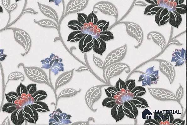 TL 01773 C Highlighter Floral White 18 x 12 inch Glossy Finish Ceramic Wall Tile - 7 mm