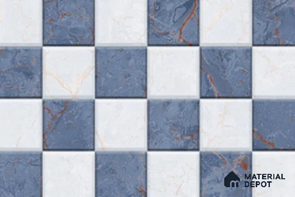 TL 01807 B Highlighter Chess Blue 18 x 12 inch Glossy Finish Ceramic Wall Tile - 7 mm
