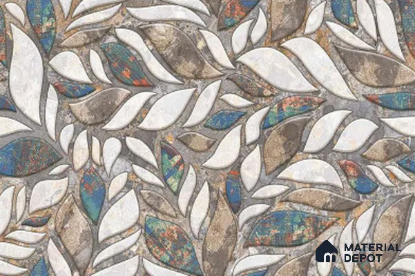 TL 01776 B Highlighter Petal Grey 18 x 12 inch Glossy Finish Ceramic Wall Tile - 7 mm
