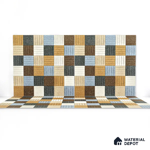 Parking Tile Liner Mix 12 x 12 inch Anti Skid Matte Finish Vitrified Floor Tile - 8 mm | TL 01818 | Suitable for Parking, Courtyard, Balcony | Please Expect a Slight Variation of Pattern