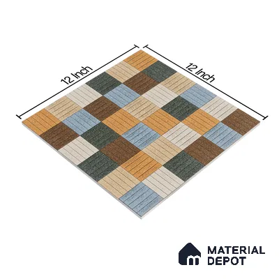 Parking Tile Liner Mix 12 x 12 inch Anti Skid Matte Finish Vitrified Floor Tile - 8 mm | TL 01818 | Suitable for Parking, Courtyard, Balcony | Please Expect a Slight Variation of Pattern