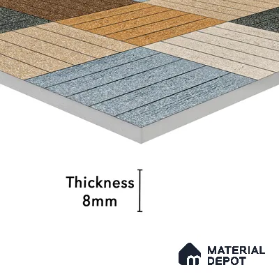 Parking Tile Liner Mix 12 x 12 inch Anti Skid Matte Finish Vitrified Floor Tile - 8 mm | TL 01818 | Suitable for Parking, Courtyard, Balcony | Please Expect a Slight Variation of Pattern