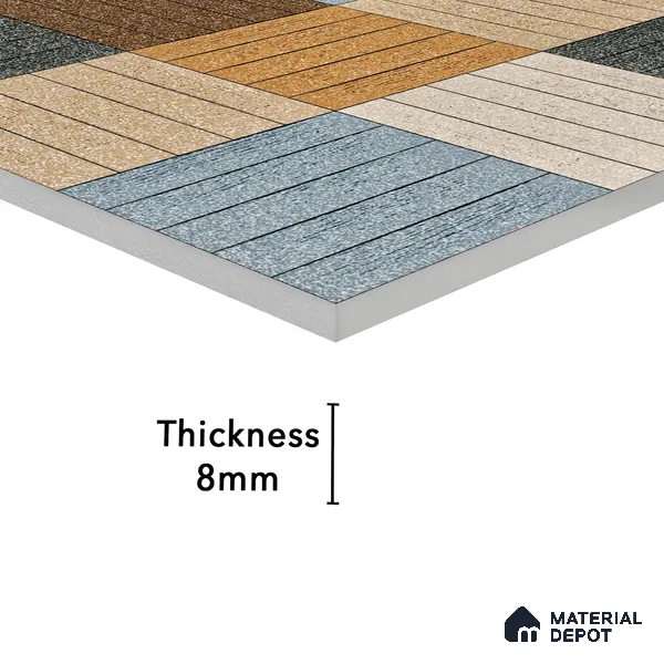 Parking Tile Liner Mix 12 x 12 inch Anti Skid Matte Finish Vitrified Floor Tile - 8 mm | TL 01818 | Suitable for Parking, Courtyard, Balcony | Please Expect a Slight Variation of Pattern