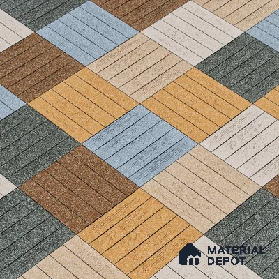 Parking Tile Liner Mix 12 x 12 inch Anti Skid Matte Finish Vitrified Floor Tile - 8 mm | TL 01818 | Suitable for Parking, Courtyard, Balcony | Please Expect a Slight Variation of Pattern