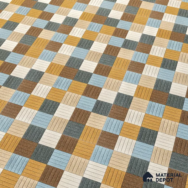 Parking Tile Liner Mix 12 x 12 inch Anti Skid Matte Finish Vitrified Floor Tile - 8 mm | TL 01818 | Suitable for Parking, Courtyard, Balcony | Please Expect a Slight Variation of Pattern