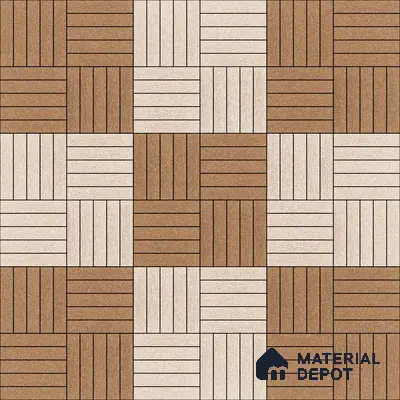 Parking Tile Liner Brown Mix 12 x 12 inch Anti Skid Matte Finish Vitrified Floor Tile - 8 mm | TL 01817 | Suitable for Parking, Terrace & Outdoor Areas | Please Expect a Slight Variation of Pattern