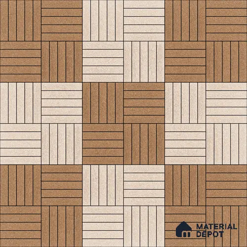 Parking Tile Liner Brown Mix 12 x 12 inch Anti Skid Matte Finish Vitrified Floor Tile - 8 mm | TL 01817 | Suitable for Parking, Terrace & Outdoor Areas | Please Expect a Slight Variation of Pattern