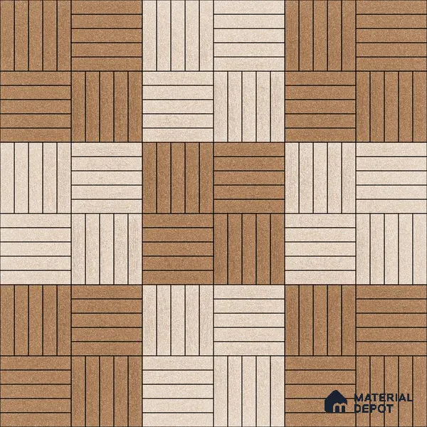 Parking Tile Liner Brown Mix 12 x 12 inch Anti Skid Matte Finish Vitrified Floor Tile - 8 mm | TL 01817 | Suitable for Parking, Terrace & Outdoor Areas | Please Expect a Slight Variation of Pattern