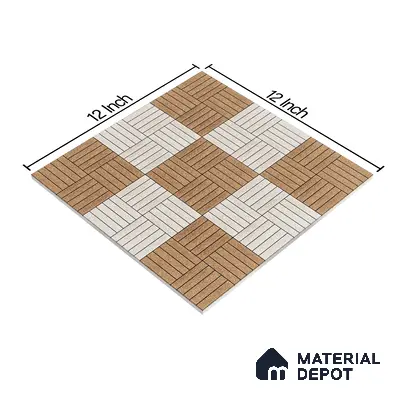 Parking Tile Liner Brown Mix 12 x 12 inch Anti Skid Matte Finish Vitrified Floor Tile - 8 mm | TL 01817 | Suitable for Parking, Terrace & Outdoor Areas | Please Expect a Slight Variation of Pattern