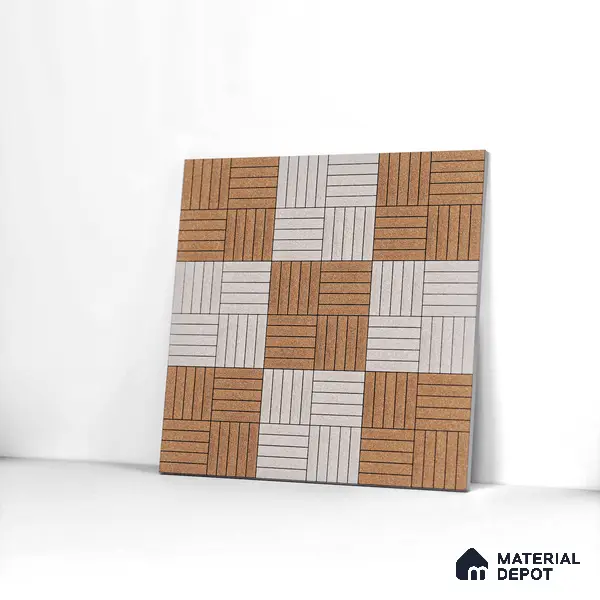 Parking Tile Liner Brown Mix 12 x 12 inch Anti Skid Matte Finish Vitrified Floor Tile - 8 mm | TL 01817 | Suitable for Parking, Terrace & Outdoor Areas | Please Expect a Slight Variation of Pattern