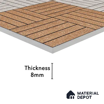 Parking Tile Liner Brown Mix 12 x 12 inch Anti Skid Matte Finish Vitrified Floor Tile - 8 mm | TL 01817 | Suitable for Parking, Terrace & Outdoor Areas | Please Expect a Slight Variation of Pattern
