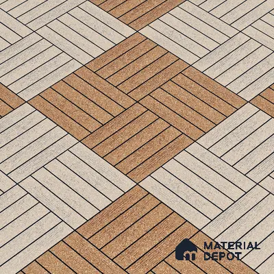 Parking Tile Liner Brown Mix 12 x 12 inch Anti Skid Matte Finish Vitrified Floor Tile - 8 mm | TL 01817 | Suitable for Parking, Terrace & Outdoor Areas | Please Expect a Slight Variation of Pattern
