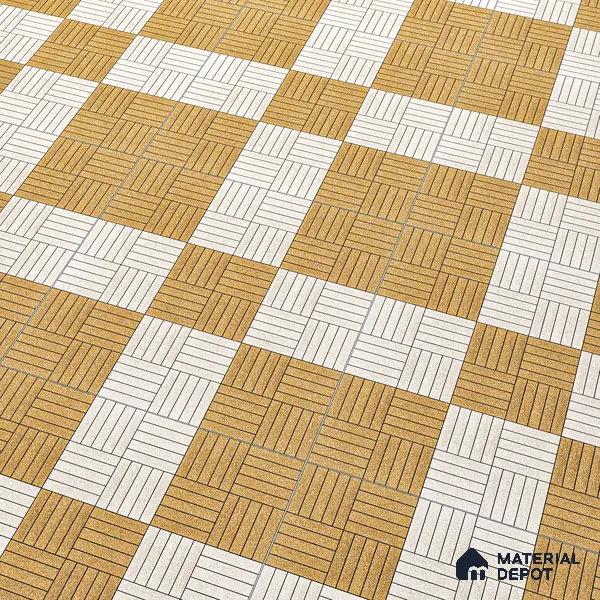 Parking Tile Liner Brown Mix 12 x 12 inch Anti Skid Matte Finish Vitrified Floor Tile - 8 mm | TL 01817 | Suitable for Parking, Terrace & Outdoor Areas | Please Expect a Slight Variation of Pattern