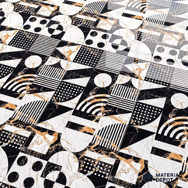 Marble Wall & Floor Tile TL 05111 B Kasavari Italino Raven Decor 4 ft x 2 ft Vitrified Endless High Gloss Finish - 9 mm (Random 2) | Suitable for Living Room, Bedroom, Bathroom, Kitchen Wall & Backsplashes