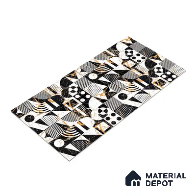 Marble Wall & Floor Tile TL 05111 B Kasavari Italino Raven Decor 4 ft x 2 ft Vitrified Endless High Gloss Finish - 9 mm (Random 2) | Suitable for Living Room, Bedroom, Bathroom, Kitchen Wall & Backsplashes