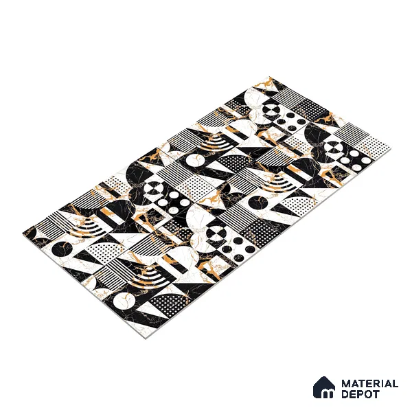 Marble Wall & Floor Tile TL 05111 B Kasavari Italino Raven Decor 4 ft x 2 ft Vitrified Endless High Gloss Finish - 9 mm (Random 2) | Suitable for Living Room, Bedroom, Bathroom, Kitchen Wall & Backsplashes