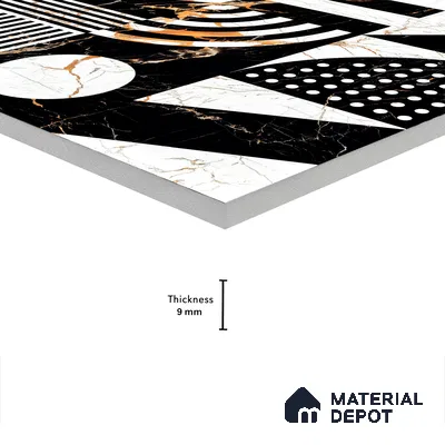 Marble Wall & Floor Tile TL 05111 B Kasavari Italino Raven Decor 4 ft x 2 ft Vitrified Endless High Gloss Finish - 9 mm (Random 2) | Suitable for Living Room, Bedroom, Bathroom, Kitchen Wall & Backsplashes