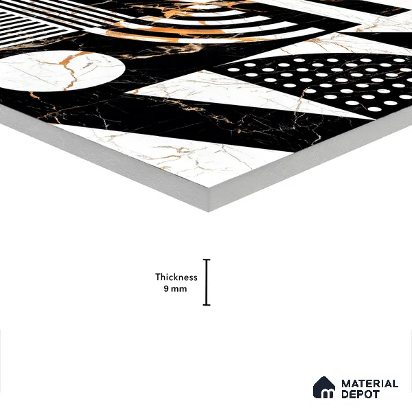 Marble Wall & Floor Tile TL 05111 B Kasavari Italino Raven Decor 4 ft x 2 ft Vitrified Endless High Gloss Finish - 9 mm (Random 2) | Suitable for Living Room, Bedroom, Bathroom, Kitchen Wall & Backsplashes