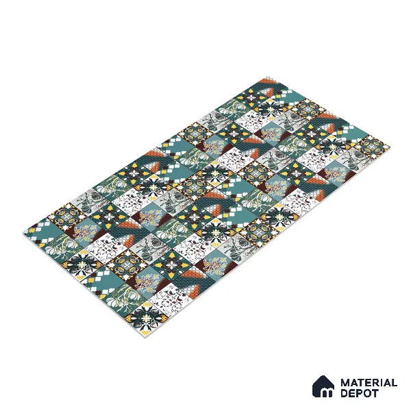 Moroccan Wall & Floor Tile TL 05111 D Kasavari Medina Magic 4 ft x 2 ft Vitrified Endless High Gloss Finish - 9 mm  | Suitable for Living Room, Bedroom, Bathroom, Kitchen Wall & Backsplashes