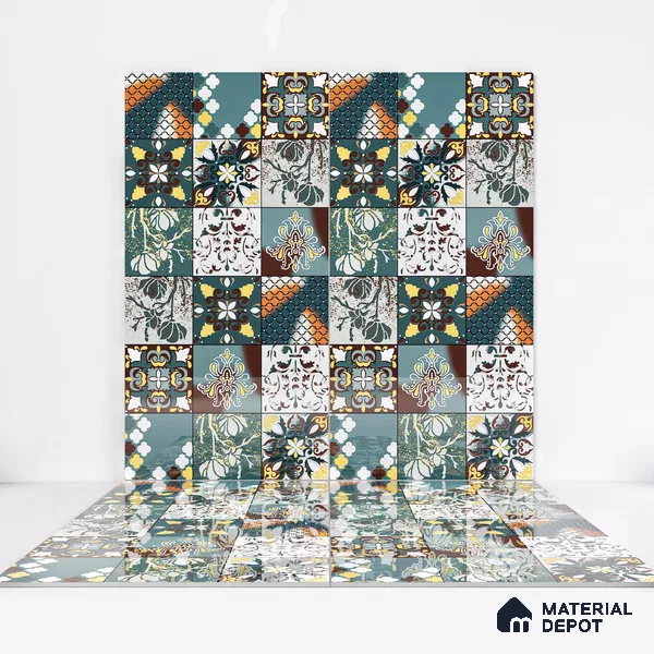 Moroccan Wall & Floor Tile TL 05111 D Kasavari Medina Magic 4 ft x 2 ft Vitrified Endless High Gloss Finish - 9 mm  | Suitable for Living Room, Bedroom, Bathroom, Kitchen Wall & Backsplashes