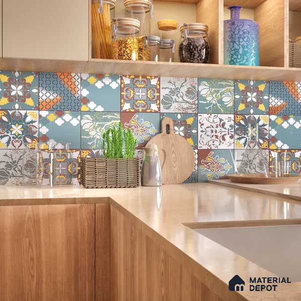 Moroccan Wall & Floor Tile TL 05111 D Kasavari Medina Magic 4 ft x 2 ft Vitrified Endless High Gloss Finish - 9 mm  | Suitable for Living Room, Bedroom, Bathroom, Kitchen Wall & Backsplashes