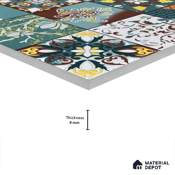 Moroccan Wall & Floor Tile TL 05111 D Kasavari Medina Magic 4 ft x 2 ft Vitrified Endless High Gloss Finish - 9 mm  | Suitable for Living Room, Bedroom, Bathroom, Kitchen Wall & Backsplashes