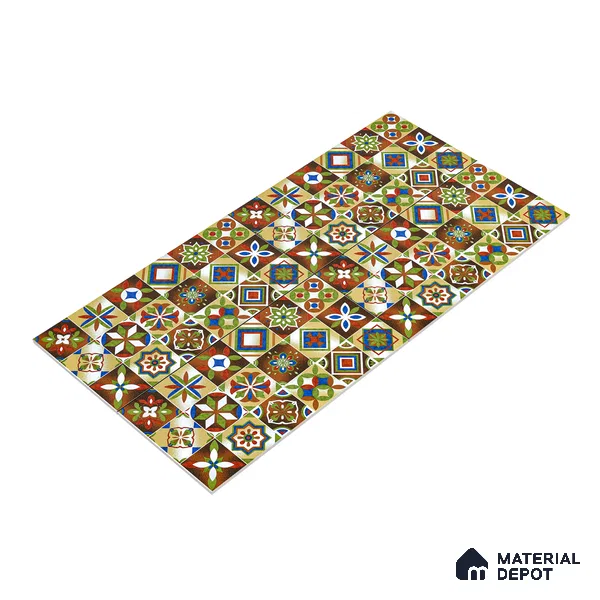 Moroccan Wall & Floor Tile TL 05111 E Kasavari Marrakech 4 ft x 2 ft Vitrified Endless High Gloss Finish - 9 mm  | Suitable for Living Room, Bedroom, Bathroom, Kitchen Wall & Backsplashes