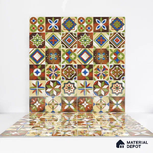 Moroccan Wall & Floor Tile TL 05111 E Kasavari Marrakech 4 ft x 2 ft Vitrified Endless High Gloss Finish - 9 mm  | Suitable for Living Room, Bedroom, Bathroom, Kitchen Wall & Backsplashes