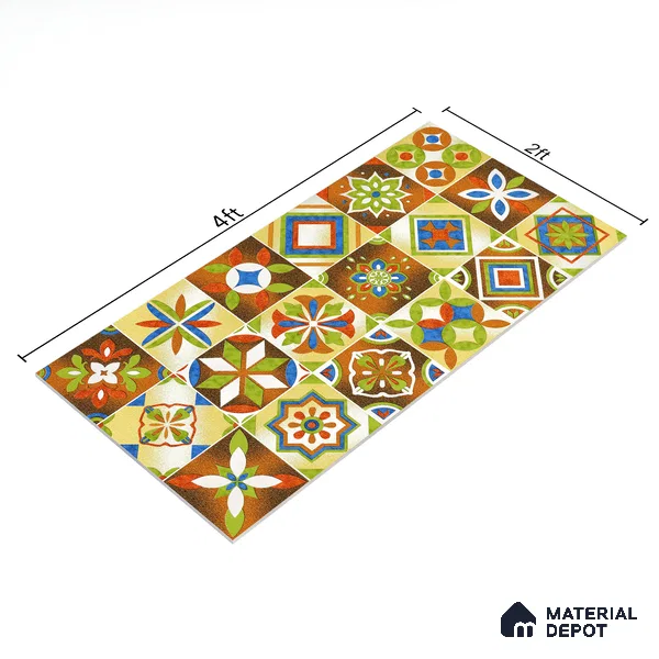 Moroccan Wall & Floor Tile TL 05111 E Kasavari Marrakech 4 ft x 2 ft Vitrified Endless High Gloss Finish - 9 mm  | Suitable for Living Room, Bedroom, Bathroom, Kitchen Wall & Backsplashes
