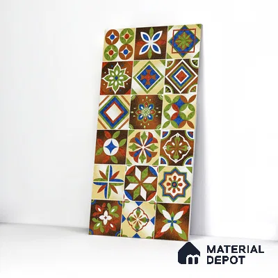 Moroccan Wall & Floor Tile TL 05111 E Kasavari Marrakech 4 ft x 2 ft Vitrified Endless High Gloss Finish - 9 mm  | Suitable for Living Room, Bedroom, Bathroom, Kitchen Wall & Backsplashes