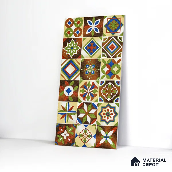 Moroccan Wall & Floor Tile TL 05111 E Kasavari Marrakech 4 ft x 2 ft Vitrified Endless High Gloss Finish - 9 mm  | Suitable for Living Room, Bedroom, Bathroom, Kitchen Wall & Backsplashes