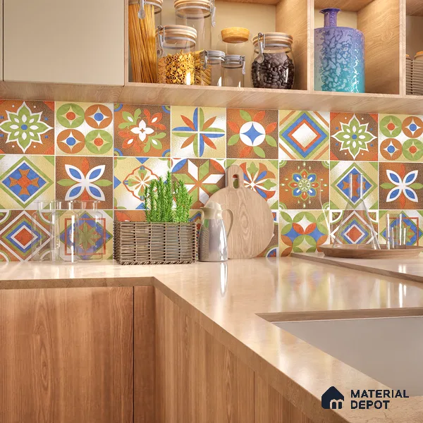 Moroccan Wall & Floor Tile TL 05111 E Kasavari Marrakech 4 ft x 2 ft Vitrified Endless High Gloss Finish - 9 mm  | Suitable for Living Room, Bedroom, Bathroom, Kitchen Wall & Backsplashes