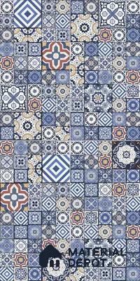 Moroccan Wall & Floor Tile TL 05111 F Kasavari Sapphire Wave 4 ft x 2 ft Vitrified Endless High Gloss Finish - 9 mm (Random 4) | Suitable for Living Room, Bedroom, Bathroom, Kitchen Wall & Backsplashes
