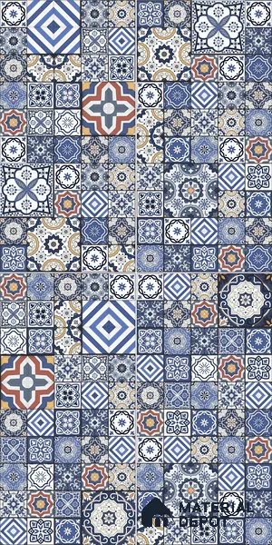 Moroccan Wall & Floor Tile TL 05111 F Kasavari Sapphire Wave 4 ft x 2 ft Vitrified Endless High Gloss Finish - 9 mm (Random 4) | Suitable for Living Room, Bedroom, Bathroom, Kitchen Wall & Backsplashes