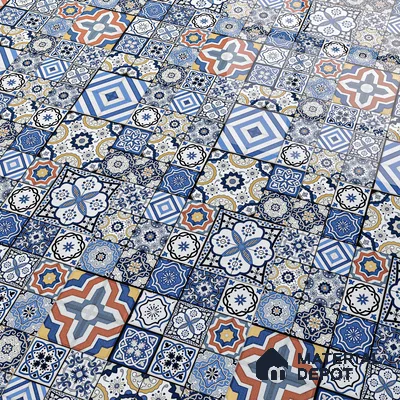 Moroccan Wall & Floor Tile TL 05111 F Kasavari Sapphire Wave 4 ft x 2 ft Vitrified Endless High Gloss Finish - 9 mm (Random 4) | Suitable for Living Room, Bedroom, Bathroom, Kitchen Wall & Backsplashes