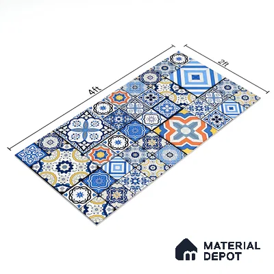 Moroccan Wall & Floor Tile TL 05111 F Kasavari Sapphire Wave 4 ft x 2 ft Vitrified Endless High Gloss Finish - 9 mm (Random 4) | Suitable for Living Room, Bedroom, Bathroom, Kitchen Wall & Backsplashes