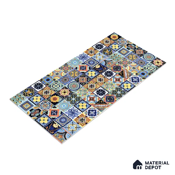 Moroccan Wall & Floor Tile TL 05111 G Kasavari Celestial 4 ft x 2 ft Vitrified Endless High Gloss Finish - 9 mm (Random 4) | Suitable for Living Room, Bedroom, Bathroom, Kitchen Wall & Backsplashes