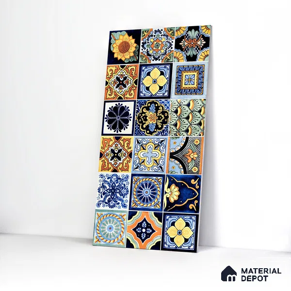 Moroccan Wall & Floor Tile TL 05111 G Kasavari Celestial 4 ft x 2 ft Vitrified Endless High Gloss Finish - 9 mm (Random 4) | Suitable for Living Room, Bedroom, Bathroom, Kitchen Wall & Backsplashes