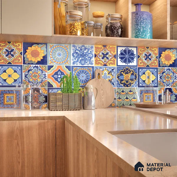 Moroccan Wall & Floor Tile TL 05111 G Kasavari Celestial 4 ft x 2 ft Vitrified Endless High Gloss Finish - 9 mm (Random 4) | Suitable for Living Room, Bedroom, Bathroom, Kitchen Wall & Backsplashes