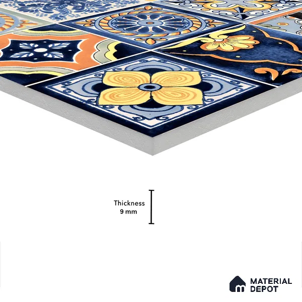 Moroccan Wall & Floor Tile TL 05111 G Kasavari Celestial 4 ft x 2 ft Vitrified Endless High Gloss Finish - 9 mm (Random 4) | Suitable for Living Room, Bedroom, Bathroom, Kitchen Wall & Backsplashes