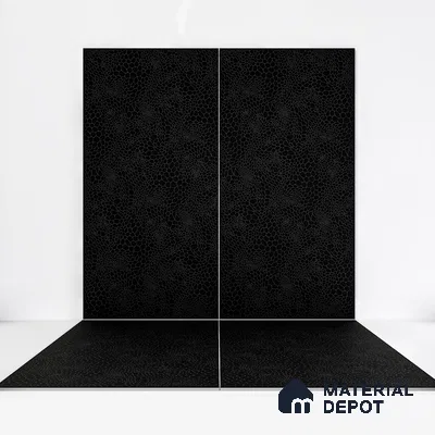 Stone Wall & Floor Tile TL 05119 Marblis Noir Cascade 4 ft x 2 ft Vitrified Carving Matte Finish - 9 mm  | Suitable for Living Room, Bedroom & Bathroom
