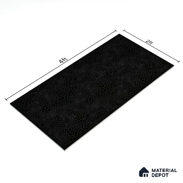 Stone Wall & Floor Tile TL 05119 Marblis Noir Cascade 4 ft x 2 ft Vitrified Carving Matte Finish - 9 mm | Suitable for Living Room, Bedroom & Bathroom