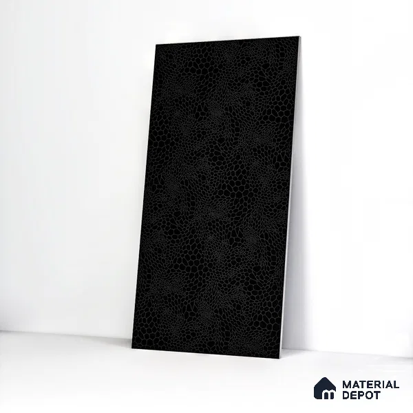 Stone Wall & Floor Tile TL 05119 Marblis Noir Cascade 4 ft x 2 ft Vitrified Carving Matte Finish - 9 mm | Suitable for Living Room, Bedroom & Bathroom