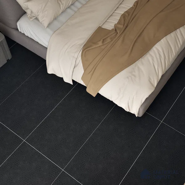 Stone Wall & Floor Tile TL 05119 Marblis Noir Cascade 4 ft x 2 ft Vitrified Carving Matte Finish - 9 mm | Suitable for Living Room, Bedroom & Bathroom