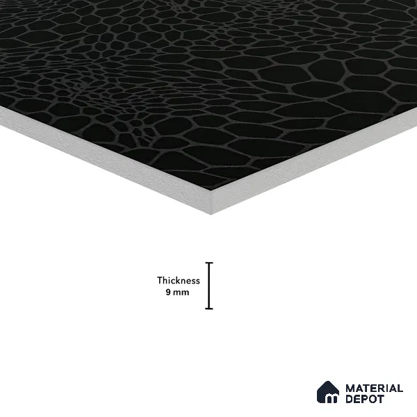 Stone Wall & Floor Tile TL 05119 Marblis Noir Cascade 4 ft x 2 ft Vitrified Carving Matte Finish - 9 mm | Suitable for Living Room, Bedroom & Bathroom