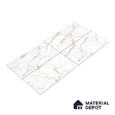 Marble Wall & Floor Tile TL 05115 B Marblis Frosted Pearl 4 ft x 2 ft Vitrified Endless Carving Matte Finish - 9 mm (Random 4) | Suitable for Living Room, Bedroom & Bathroom
