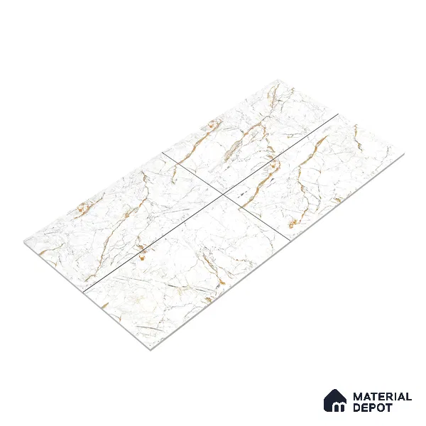 Marble Wall & Floor Tile TL 05115 B Marblis Frosted Pearl 4 ft x 2 ft Vitrified Endless Carving Matte Finish - 9 mm (Random 4) | Suitable for Living Room, Bedroom & Bathroom