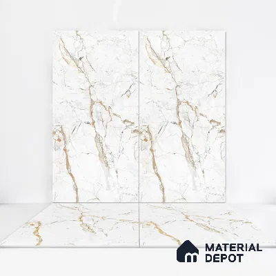 Marble Wall & Floor Tile TL 05115 B Marblis Frosted Pearl 4 ft x 2 ft Vitrified Endless Carving Matte Finish - 9 mm (Random 4) | Suitable for Living Room, Bedroom & Bathroom