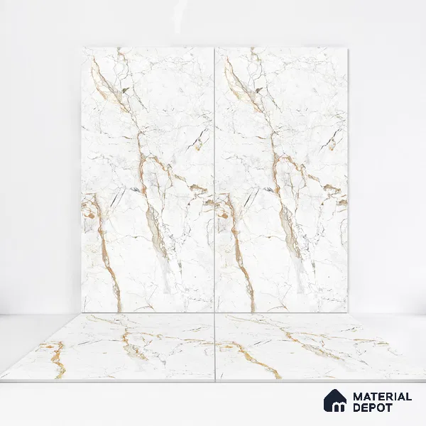 Marble Wall & Floor Tile TL 05115 B Marblis Frosted Pearl 4 ft x 2 ft Vitrified Endless Carving Matte Finish - 9 mm (Random 4) | Suitable for Living Room, Bedroom & Bathroom