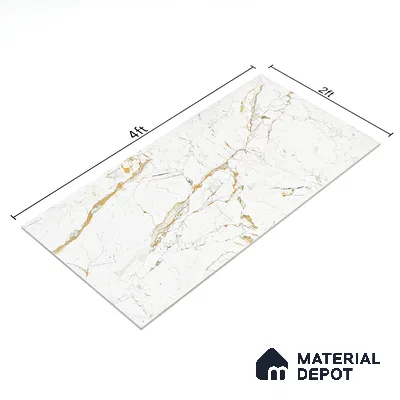 Marble Wall & Floor Tile TL 05115 B Marblis Frosted Pearl 4 ft x 2 ft Vitrified Endless Carving Matte Finish - 9 mm (Random 4) | Suitable for Living Room, Bedroom & Bathroom